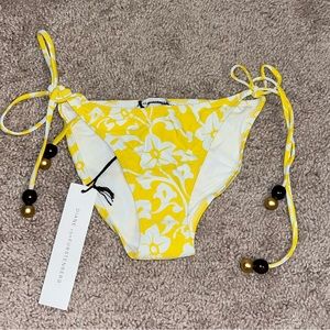 DIANE VON FURSTENBURG YELLOW FLORAL BIKINI NEW WITH TAGS EXTRA SMALL vintage